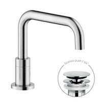 Immagine di Nobili LIVE bocca per miscelatore monocomando per lavabo, con scarico 1 1/4" push, finitura inox spazzolato AV00156/23IX