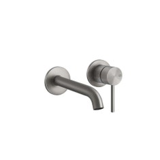 Immagine di Gessi 316 CESELLO miscelatore lavabo a parete bocca lunga senza scarico, finitura steel brushed 54486#239