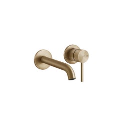 Immagine di Gessi 316 CESELLO miscelatore lavabo a parete bocca lunga senza scarico, finitura warm bronze brushed PVD 54486#726