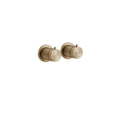 Immagine di Gessi 316 miscelatore termostatico doccia, a parete, 3 uscite, senza corpo incasso, finitura warm bronze brushed PVD 54236#726