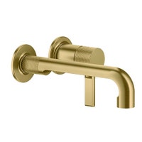Immagine di Gessi INCISO- miscelatore lavabo P. 23 cm a parete, senza scarico, finitura gold brushed pvd 58088#716