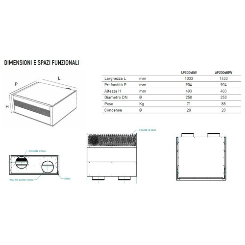 Immagine di FantiniCosmi ASPIRCOMFORT CLASS 620H WI-FI unità VMC decentralizzata con recupero di calore per installazione orizzontale a soffitto, portata massima 620 m³/h, comando escluso AP20048W