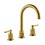 Immagine di Gessi VENTI20 gruppo lavabo 3 fori H.28 cm, con bocca a ombrello, senza scarico, con flessibili di collegamento, finitura gold brushed pvd 65016#716