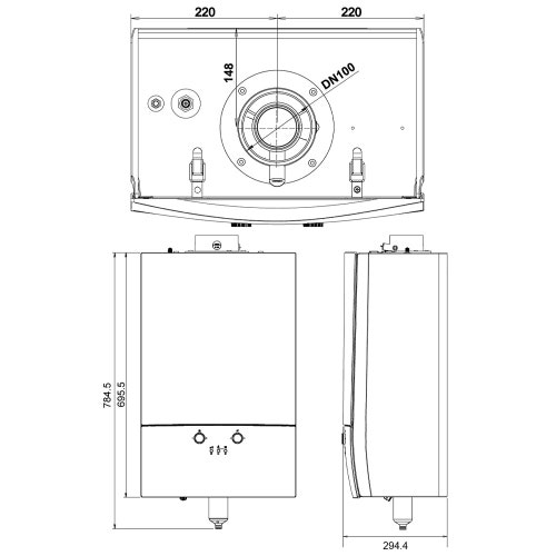Immagine di Daikin ALTHERMA 3 C GAS caldaia murale a condensazione, 35 kW, per riscaldamento e produzione ACS istantanea D2CND035A1A