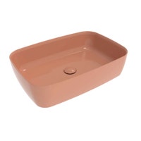 Immagine di Flaminia PLAY lavabo L.62 P.42 cm, da appoggio senza piano rubinetteria e senza troppopieno, colore terracotta finitura lucido PY62ATC