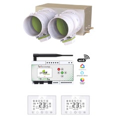 Immagine di Tecnosystemi PROAIR PACK CAB GREEN 2L kit per gestione multi-zona, con plenum in lamiera coibentata e 2 serrande motorizzate Ø 15 cm GAD400399