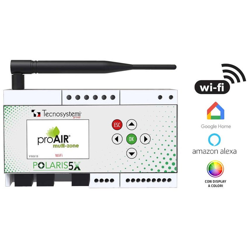 Immagine di Tecnosystemi PROAIR PACK CAB GREEN 2L kit per gestione multi-zona, con plenum in lamiera coibentata e 2 serrande motorizzate Ø 15 cm GAD400399