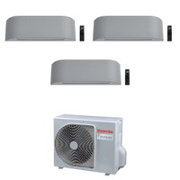 Immagine di Toshiba HAORI Climatizzatore a parete trial split inverter Wi-Fi light grey | unità esterna R32 5.2 kW unità interne 10000+10000+13000 BTU RAS-3M18G3AVG-E+RAS-[B10-2|B10-2|B13-1]N4KVRG-E