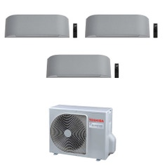 Immagine di Toshiba HAORI Climatizzatore a parete trial split inverter Wi-Fi light grey | unità esterna R32 5.2 kW unità interne 10000+10000+10000 BTU RAS-3M18G3AVG-E+RAS-[B10-2|B10-2|B10-2]N4KVRG-E