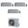 Toshiba HAORI Climatizzatore a parete trial split inverter Wi-Fi light grey | unità esterna R32 5.2 kW unità interne 10000+10000+10000 BTU RAS-3M18G3AVG-E+RAS-[B10-2|B10-2|B10-2]N4KVRG-E