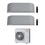 Immagine di Toshiba HAORI Climatizzatore a parete dual split inverter Wi-Fi light grey | unità esterna R32 10 kW unità interne 10000+10000 BTU RAS-5M34G3AVG-E1+RAS-[B10-2|B10-2]N4KVRG-E