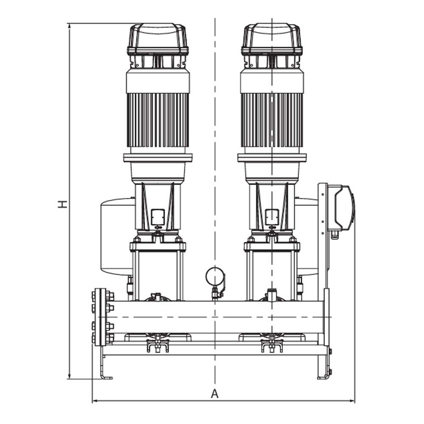 Immagine di Dab Pumps 2NKVE 32/4 T MCE 400-50 gruppo di pressurizzazione con 2 pompe verticali e sistema multi inverter a bordo pompa, portata massima 90 m³/h, 3x400 V - 50 Hz 60166811