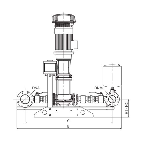 Immagine di Dab Pumps 2NKVE 32/4 T MCE 400-50 gruppo di pressurizzazione con 2 pompe verticali e sistema multi inverter a bordo pompa, portata massima 90 m³/h, 3x400 V - 50 Hz 60166811
