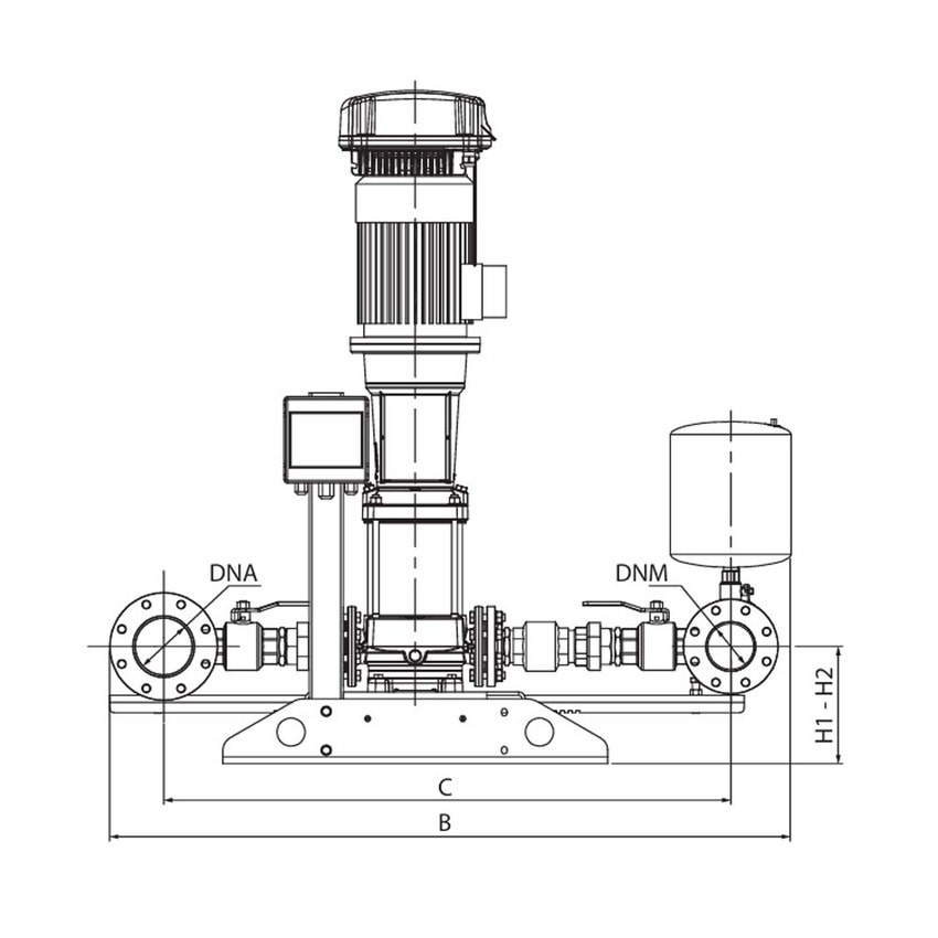 Immagine di Dab Pumps 2NKVE 32/4 T MCE 400-50 gruppo di pressurizzazione con 2 pompe verticali e sistema multi inverter a bordo pompa, portata massima 90 m³/h, 3x400 V - 50 Hz 60166811