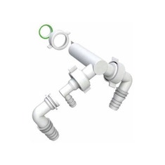 Immagine di Bampi Canotto in PP bianco con 2 attacchi lavatrice/lavastoviglie e 1 attacco asciugatrice, uscita Ø 2.5 cm SICANDOP