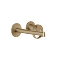Immagine di Gessi ANELLO miscelatore lavabo a parete P.17 cm, senza scarico, finitura warm bronze brushed PVD 63381#726