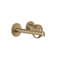 Immagine di Gessi ANELLO miscelatore lavabo a parete P.17 cm, senza scarico, finitura warm bronze brushed PVD 63381#726