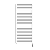 Immagine di Irsap ARES ELETTRICO scaldasalviette, 22 tubi, 2 intervalli, H.111,8 L.58 P.3 cm, comandabile da controlli esterni, colore bianco standard finitura lucido Cod.01 EIM058S01IR01NNN01
