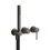 Immagine di Gessi 316 BATH miscelatore per doccia a parete, 2 uscite, con deviatore, presa acqua e supporto doccetta, senza corpo incasso, finitura black metal brushed PVD 54039#707