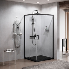 Immagine di Novellini ZEPHYROS 2.0 A lato 67 est.67-70 cm vetro satin profilo finitura bianco opaco ZEP2A67L-4U