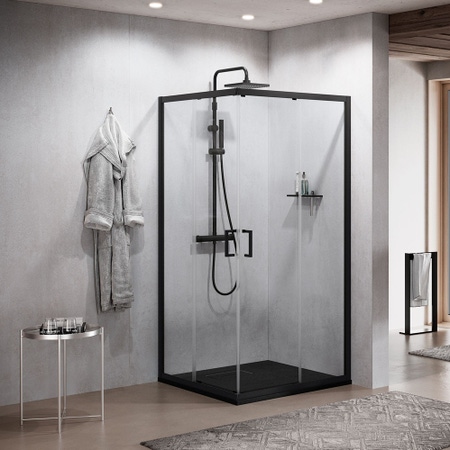 Immagine di Novellini ZEPHYROS 2.0 A lato 67 est.67-70 cm vetro satin profilo finitura bianco opaco ZEP2A67L-4U