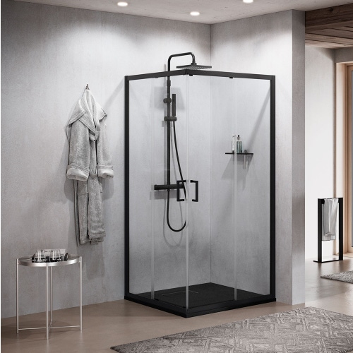 Immagine di Novellini ZEPHYROS 2.0 A lato 67 est.67-70 cm vetro satin profilo finitura bianco opaco ZEP2A67L-4U