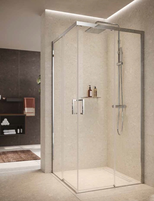 Immagine di Novellini ZEPHYROS 2.0 A lato 67 est.67-70 cm vetro satin profilo finitura bianco opaco ZEP2A67L-4U