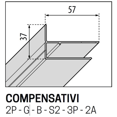 Immagine di Novellini profilo compensativo con aletta H.200 cm finitura bianco opaco P05BHCST2-U