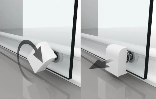 Immagine di Novellini ZEPHYROS 2.0 A lato 67 est.67-70 cm vetro satin profilo finitura bianco opaco ZEP2A67L-4U