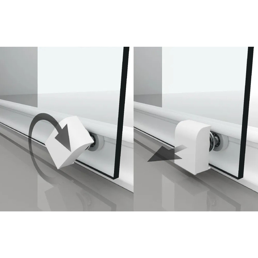 Immagine di Novellini ZEPHYROS 2.0 A lato 67 est.67-70 cm vetro satin profilo finitura bianco opaco ZEP2A67L-4U