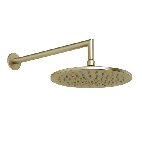 Immagine di Gessi SHOWER soffione a parete orientabile, Ø 25 cm, finitura brass brushed PVD 63348#727