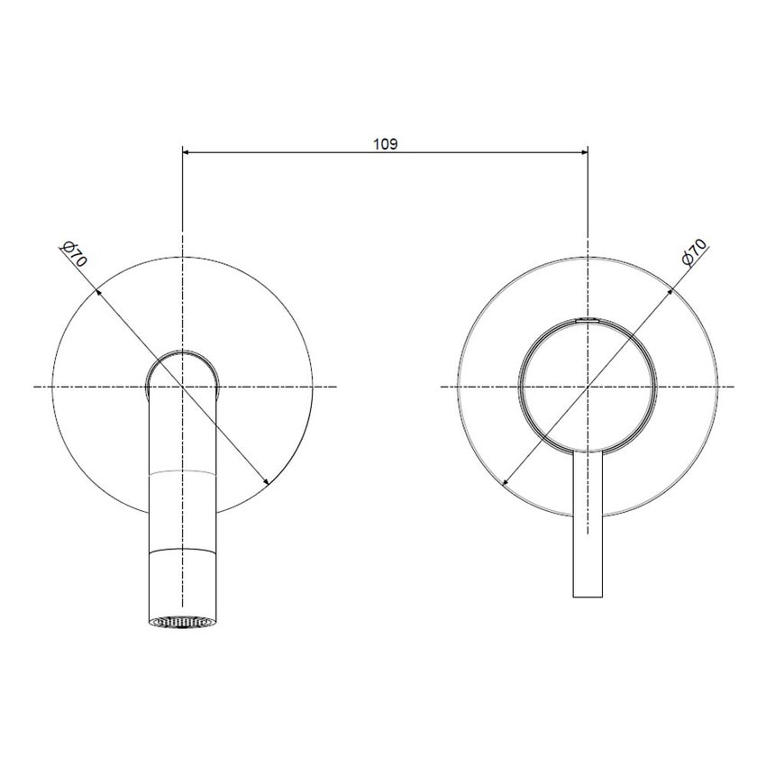 Immagine di Rubinetteria Paffoni LIGHT set esterno per miscelatore lavabo ad incasso, con 2 piastre Ø 7 cm e bocca P.24.8 cm, finitura cromo LIGBOX106CR70