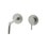 Immagine di Rubinetteria Paffoni LIGHT set esterno per miscelatore lavabo ad incasso, con 2 piastre Ø 7 cm e bocca P.17.8 cm, finitura acciaio satinato LIGBOX105ST70