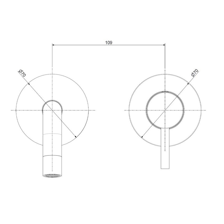 Immagine di Rubinetteria Paffoni LIGHT set esterno per miscelatore lavabo ad incasso, con 2 piastre Ø 7 cm e bocca P.17.8 cm, finitura cromo LIGBOX105CR70