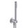 Rubinetteria Paffoni INOX TECH set doccia ad incasso tondo con doccetta minimal monogetto, supporto, presa acqua incorporata e flessibile PVC 150 cm, finitura acciaio inox ZDUP130AC