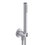 Immagine di Rubinetteria Paffoni INOX TECH set doccia ad incasso tondo con doccetta minimal monogetto, supporto, presa acqua incorporata e flessibile PVC 150 cm, finitura acciaio inox ZDUP130AC