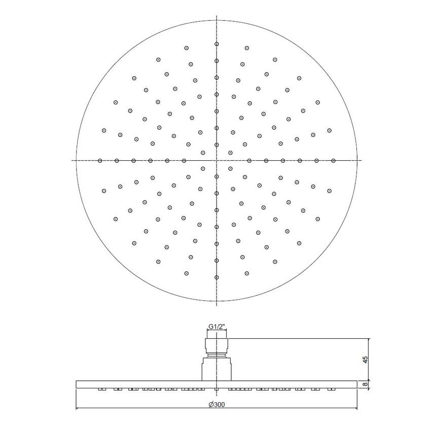 Immagine di Rubinetteria Paffoni INOX TECH soffione doccia tondo Ø 30 cm, ispezionabile e anticalcare, finitura acciaio inox ZSOF309AC