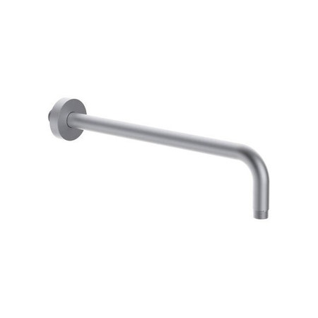 Immagine di Rubinetteria Paffoni INOX TECH braccio doccia a parete P.40 cm, Ø 2.2 cm, con rosone Ø 6 cm, finitura acciaio inox ZSOF307AC