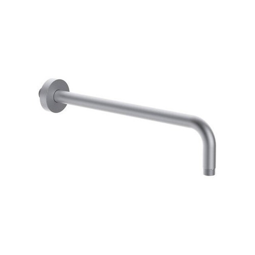 Immagine di Rubinetteria Paffoni INOX TECH braccio doccia a parete P.40 cm, Ø 2.2 cm, con rosone Ø 6 cm, finitura acciaio inox ZSOF307AC