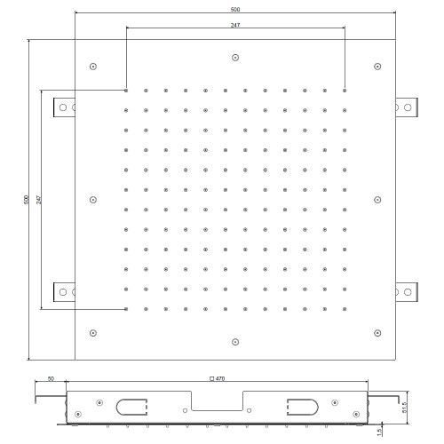 Immagine di Rubinetteria Paffoni BOSTON soffione doccia quadrato 50 x 50 cm, da incasso a soffitto, in metallo e anticalcare, finitura cromo ZSOF301CR