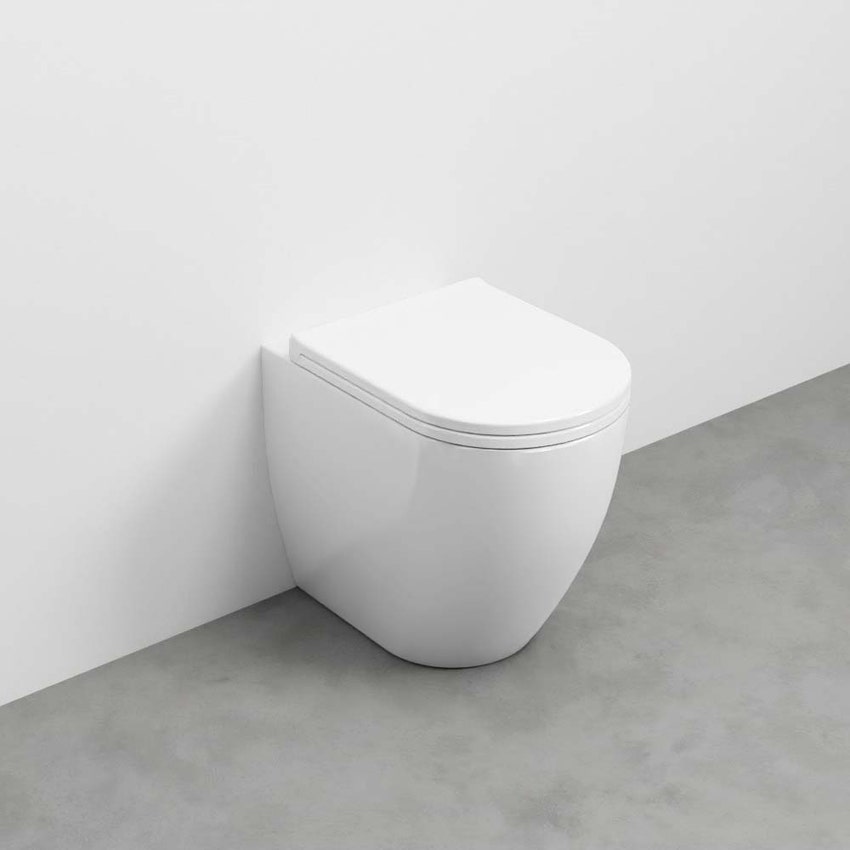 Immagine di Cielo SMILE MINI 48 vaso a terra, con scarico a terra, senza sedile, colore bianco finitura lucido SMVASR