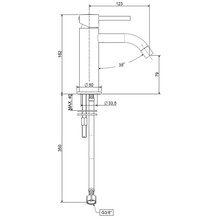 Immagine di Rubinetteria Paffoni LIGHT miscelatore H.16.2 cm per lavabo, senza scarico, finitura cromo LIG071CR