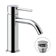 Immagine di Rubinetteria Paffoni LIGHT miscelatore H.16.2 cm per lavabo, con scarico Click-Clack 1"1/4, finitura cromo LIG071KCR