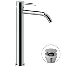 Immagine di Rubinetteria Paffoni LIGHT miscelatore H.31.2 cm per lavabo, con scarico Click-Clack 1"1/4, finitura cromo LIG081KCR