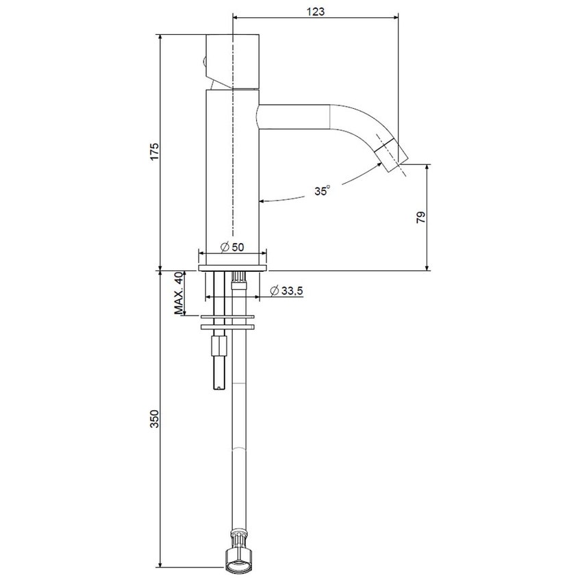 Immagine di Rubinetteria Paffoni LIGHT miscelatore H.17.5 cm per lavabo, senza scarico, finitura cromo LIGX071CR
