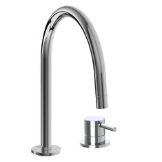 Immagine di Rubinetteria Paffoni LIGHT miscelatore H.26.4 cm per lavabo con bocca fissa e 2 fori, senza scarico, finitura cromo LIG051CR