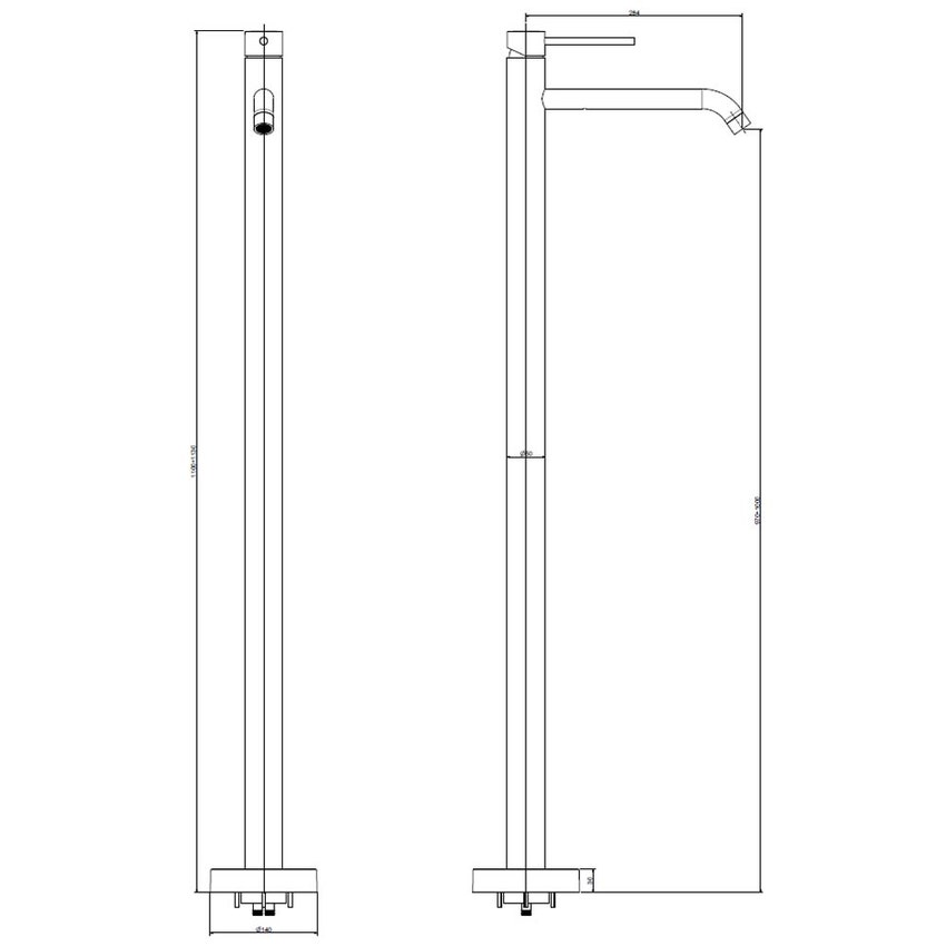 Immagine di Rubinetteria Paffoni LIGHT miscelatore H.113 cm per lavabo, a pavimento, finitura cromo LIGBOX031CR
