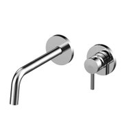 Immagine di Rubinetteria Paffoni LIGHT set esterno per miscelatore lavabo ad incasso, con 2 piastre Ø 7 cm e bocca P.24.8 cm, finitura cromo LIGBOX106CR70