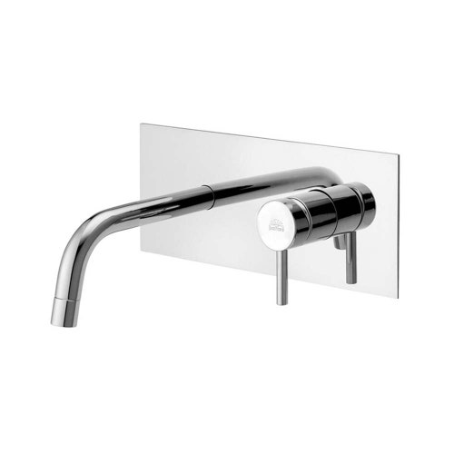 Immagine di Rubinetteria Paffoni LIGHT set esterno per miscelatore lavabo ad incasso, con piastra 25x10 cm e bocca P.12.3 cm, finitura cromo LIGBOX104CR