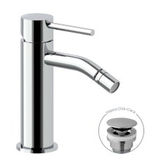 Immagine di Rubinetteria Paffoni LIGHT miscelatore H.16.2 cm per bidet, con scarico Click-Clack 1"1/4, finitura cromo LIG131KCR